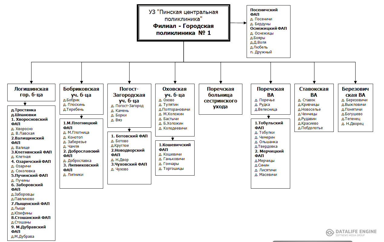 Пинская больница. Пинская городская Центральная поликлиника. Структура поликлиники взрослой. Пинск больница. Отделения в поликлинике список.